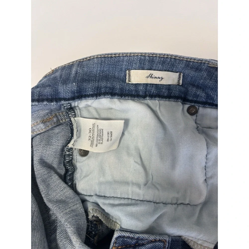 Denim & Supply Ralph Lauren Mens Skinny Jeans 32x30‎ Medium Wash Blue Distressed